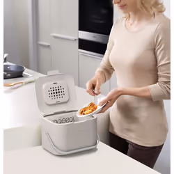 Joseph Joseph Intelligent Waste, Stack 4 Food Waste Caddy Odour Filter - Stone