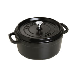STAUB Cast Iron Dutch Oven 4-qt Round Cocotte  Made in France  Serves 3-4  Matte Black