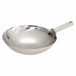 Winco Stainless Steel Welded Joint Wok 14-Inch