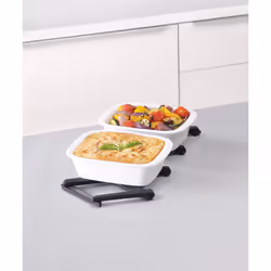 Stretch Folding Silicone Trivet for Hot Pot and Pan, Expanding nonslip stand, heat resistant mat for Kitchen Worktop - Black, 48