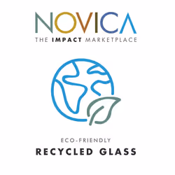 NOVICA Artisan Crafted Hand Blown Clear Blue Rim Recycled Glass Shot Glasses, 2 Oz. Tequila Blues (Set Of 6)