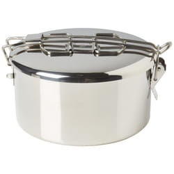 Zebra Stainless Steel Food Box and Pan with Snap on Lid  14cm  Silver