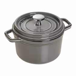 Staub Cast Iron 0.75-qt Round Cocotte - Graphite Grey Made in France