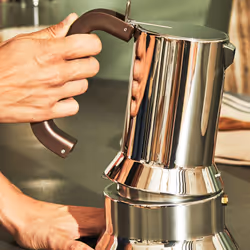 Alessi 9090/1 - Design Espresso Coffee Maker, Aluminum Body, Thermoplastic Resin Handle and Knob, 1 Cup