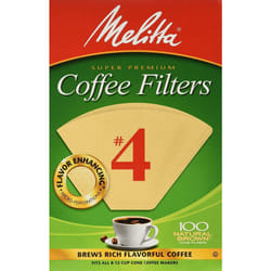 Melitta 624602#4 8 To 12 Cup Natural Brown Cone Coffee Filters 100 Count