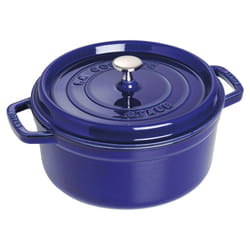 Staub Cast Iron 4-qt Round Cocotte - Dark Blue  Made in France