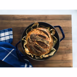 Staub Cast Iron 4-qt Round Cocotte - Dark Blue  Made in France