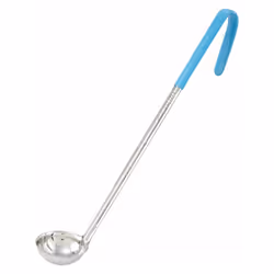 Winco Stainless Steel Ladle with Teal Handle  1/2-Ounce