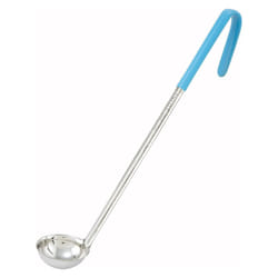 Winco Stainless Steel Ladle with Teal Handle  1/2-Ounce