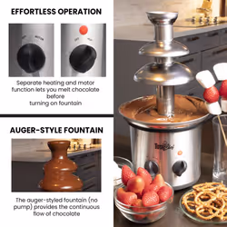 Total Chef 3 Tier Electric Chocolate Fondue Fountain Machine
