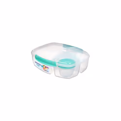 Sistema To Go Triple Split Lunch Box with Yoghurt Pot | 2L Air-Tight and Stackable Food Storage Container | BPA-Free | Assort ...