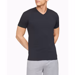Calvin Klein Men's Cotton Stretch Undershirt Packs  3 Black-Vneck  X-L