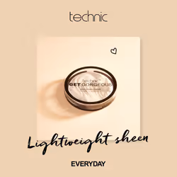 Technic Get Gorgeous Highlighting Powder - Pressed Shimmer Face Makeup Compact for a Natural Glow. Shade: Original