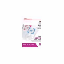 Office Depot CD/DVD Binder Pages  6in. x 10 1/2in.  Clear  Pack of 10  491802