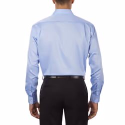 Tommy Hilfiger Men's Dress Shirt Regular Fit Non Iron Solid  Blue  15.
