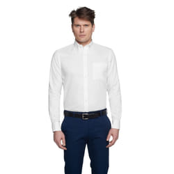 TOMMY HILFIGER Men's Non Iron Solid Button Down Collar  White  16.5""""