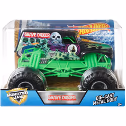Hot Wheels Monster Jam Grave Digger Die-Cast Vehicle  1:24 Scale  Black and Green