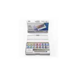 Winsor & Newton Cotman Watercolour Paint Set, Deluxe Sketchers' Pocket Box with 16 x Half Pans with Brush, Putty Rubber and Pencil