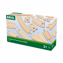 BRIO World 33402 Expansion Pack Intermediate Wooden Train Tracks for Kids Age 3 and Up