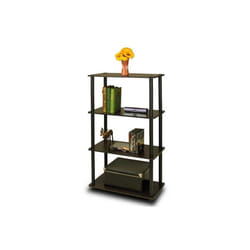 Furinno Turn-N-Tube 4-Tier Multipurpose Shelf Display Rack, Espresso & Black - 43.25 x 23.6 x 11.6 in.
