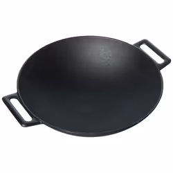 Jim Beam 12'' Pre Seasoned Heavy Duty Construction Cast Iron Grilling Wok  Griddle and Stir Fry Pan