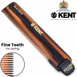 Kent NU22 Handmade Pocket Comb for Men  All Fine Tooth Hair Comb Straightener for Everyday Grooming Styling Hair  Beard and Mustache  Use Dry or with