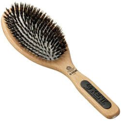 Kent PF07 Extra-Large 100% Boar Bristle Cushion Brush - Wooden Detangling and Smoothing Paddle Brush for Thin Hair