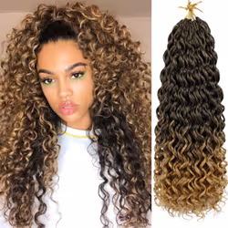 7 Packs GoGo Curl Crochet Hair 18 Inch Long Curly Crochet Hair for Women Beach Curl Water Wave Deep Twist Crochet Braids Synt ...