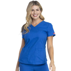 Dickies EDS Signature Women Scrubs Top V-Neck DK880  XXS  Royal