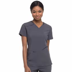 Dickies EDS Essentials Scrubs V-Neck Womens Tops with Four-Way Stretch and Moisture Wicking Plus Size DK615 4XL Pewter