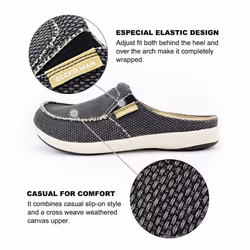 Mens Slippers with Arch Support  Canvas House Slipper for Men with Sue