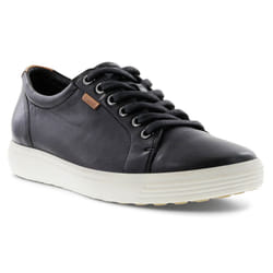 Ecco Womens Soft 7 W Soft Comfy Lace-Up Lightweight Leather Trainers - UK 7.5, Black