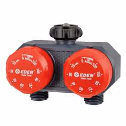 Eden 25124 2Zone Mechanical Watering Timer  Red  Grey