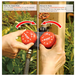 Eden 25124 2Zone Mechanical Watering Timer  Red  Grey