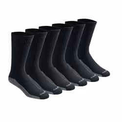 Dickies Men's Dri-tech Moisture Control Crew Socks Multipack Black (6