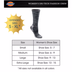 Dickies Women's Dri-Tech Moisture Control Crew Socks Multipack  Black