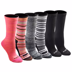 Dickies Women's Dri-tech Moisture Control Crew Socks Multipack Stripe