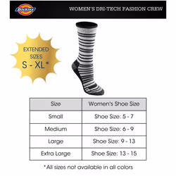 Dickies Women's Dri-tech Moisture Control Crew Socks Multipack  Stripe