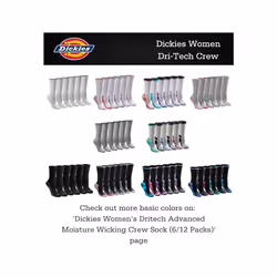Dickies Women's Dri-tech Moisture Control Crew Socks Multipack  Stripe