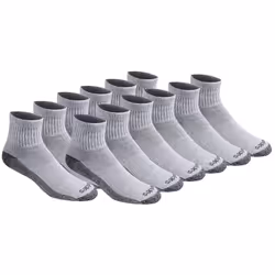 Dickies Men's Big & Tall Dri-Tech Moisture Control Quarter Socks Available in M-XXL (6 18 Grey (12 Pairs) X-Large
