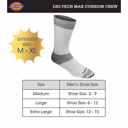 Dickies Men's Dri-tech Moisture Control Crew Socks Multipack  3.0 Full