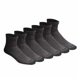 Dickies Men's Dri-Tech Moisture Control Quarter Socks Available in M-XXL (6 12 18 Charcoal (6 Pairs) Large