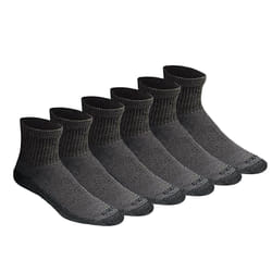 Dickies Men's Dri-Tech Moisture Control Quarter Socks  Available in M-XXL (6  12  18  Charcoal (6 Pairs)  Large