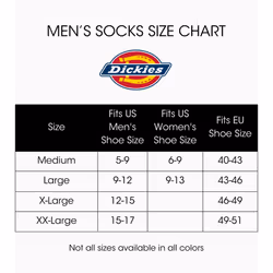 Dickies Men's Dri-Tech Moisture Control Quarter Socks  Available in M-XXL (6  12  18  Charcoal (6 Pairs)  Large