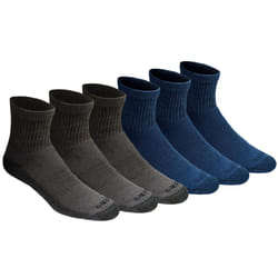 Dickies Men's Dri-Tech Moisture Control Quarter Socks  Available in M-XXL (6  12  18  Mixed Denim (6 Pairs)  Large