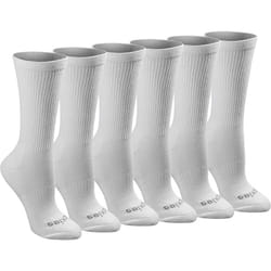 Dickies Women's Dri-Tech Essential Moisture Control Crew Socks  Available in S-XL (6  12  White Solid (6 Pairs)  Medium