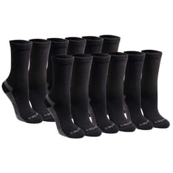 Dickies Women's Dri-Tech Essential Moisture Control Crew Socks  Available in S-XL (6  Black Solid (12 Pairs)  Medium