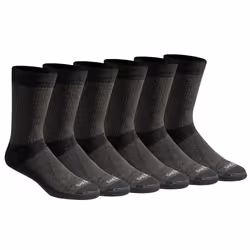 Dickies Men's Dri-Tech Moisture Control Max Full Cushion Crew Socks  Available in M-XL 6  12  Black Marl 6 Pairs  Large