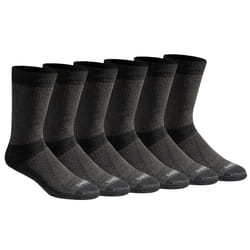 Dickies Men's Dri-Tech Moisture Control Max Full Cushion Crew Socks  Available in M-XL 6  12  Black Marl 6 Pairs  Large