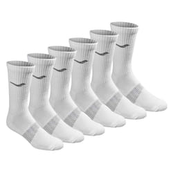 Saucony Mens Multi-Pack Mesh Ventilating comfort Fit Performance crew Socks  White Solid Foot (6 Pairs)  Shoe Size: 8-12